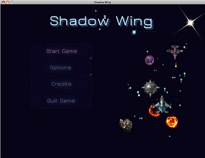 Shadow Wing Menu screen