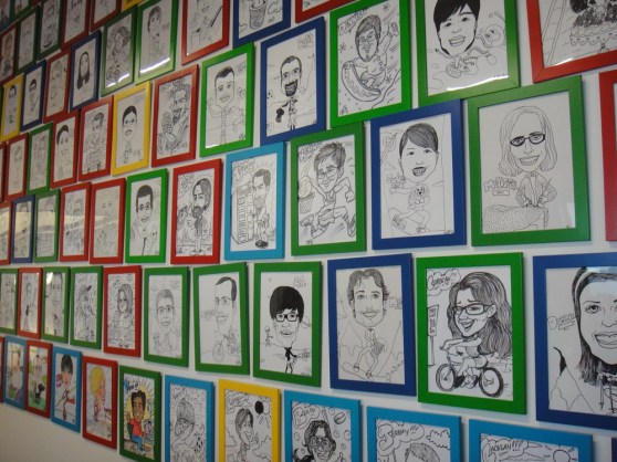The Googlers who work here. After a year, their drawing gets colored in.