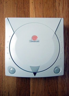 Dreamcast on wood background