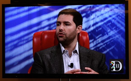 Jed York, CEO of the San Francisco 49ers, appearing on a Sony display at D11