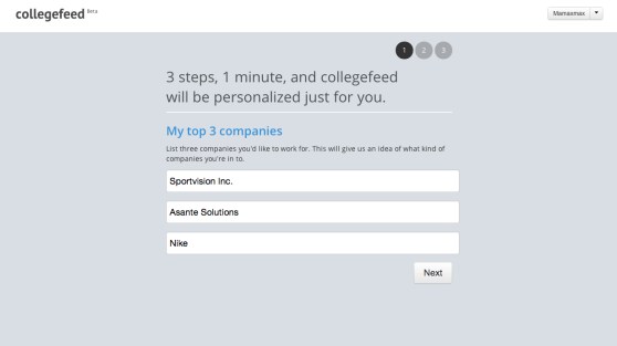 Collegefeed - Registration