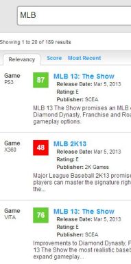 MLB Metacritic