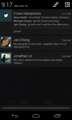 Twitter Android app notifications