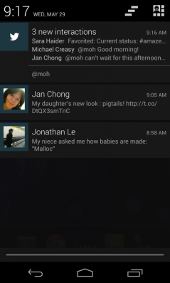 Twitter Android app notifications