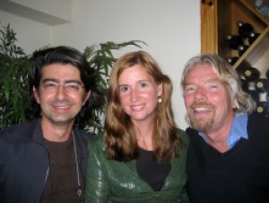 Pierre and Pam Omidyar with Richard Branson