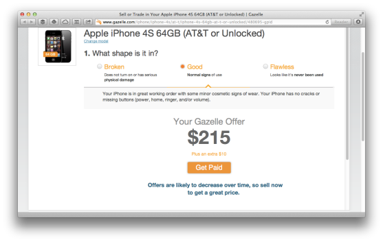 gazelle iPhone 4S offer