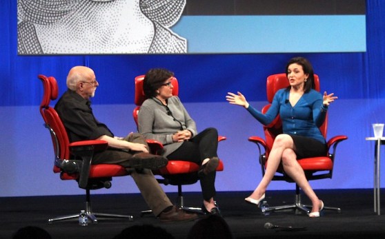 Sheryl Sandberg onstage at D11, with Walt Mossberg and Kara Swisher