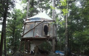 Robot Loves Kitty treehouse