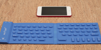 This very cool keyboard for iPhone and Android rolls up in your pocket and weighs just 4 ounces