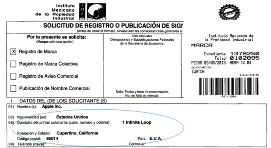 apple iwatch trademark filing