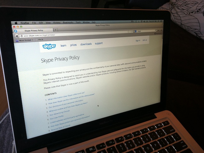 Skype privacy