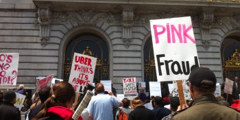 Taxi drivers protest ridesharing ‘road bandits’ at SF’s City Hall