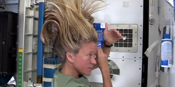 Washing your hair in space is just as hard as you’d imagine (video)