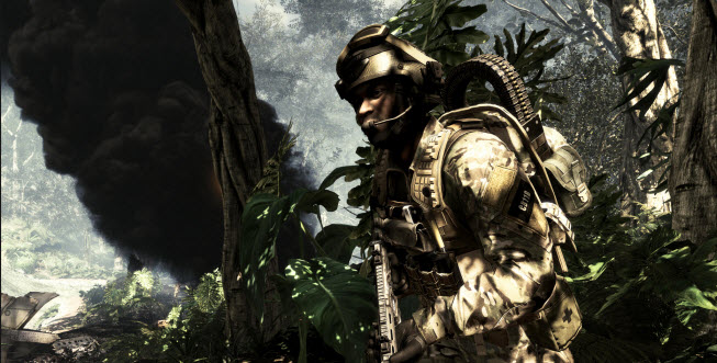 Call of Duty: Ghosts. Burning jungle.