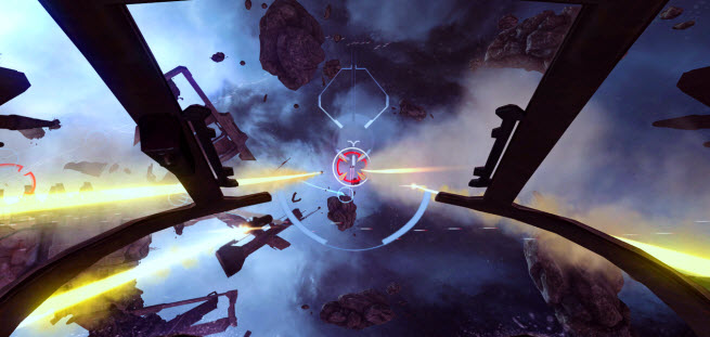 Early screens of Eve: Valkyrie in action.