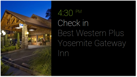 Google Glass check in hotel