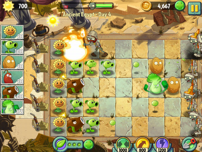 Plants vs. Zombies 2. Ancient Egypt Day 4