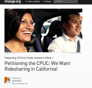 A Change.org petition started by Sidecar cofounder Sunil Paul