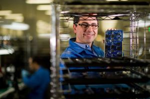 Andrew Feldman of AMD with SeaMicro board