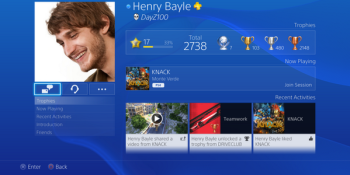 12 screenshots of PlayStation 4’s user interface and mobile app