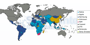 World mobile device map: Apple = rich, Nokia = poor, Samsung = global leader