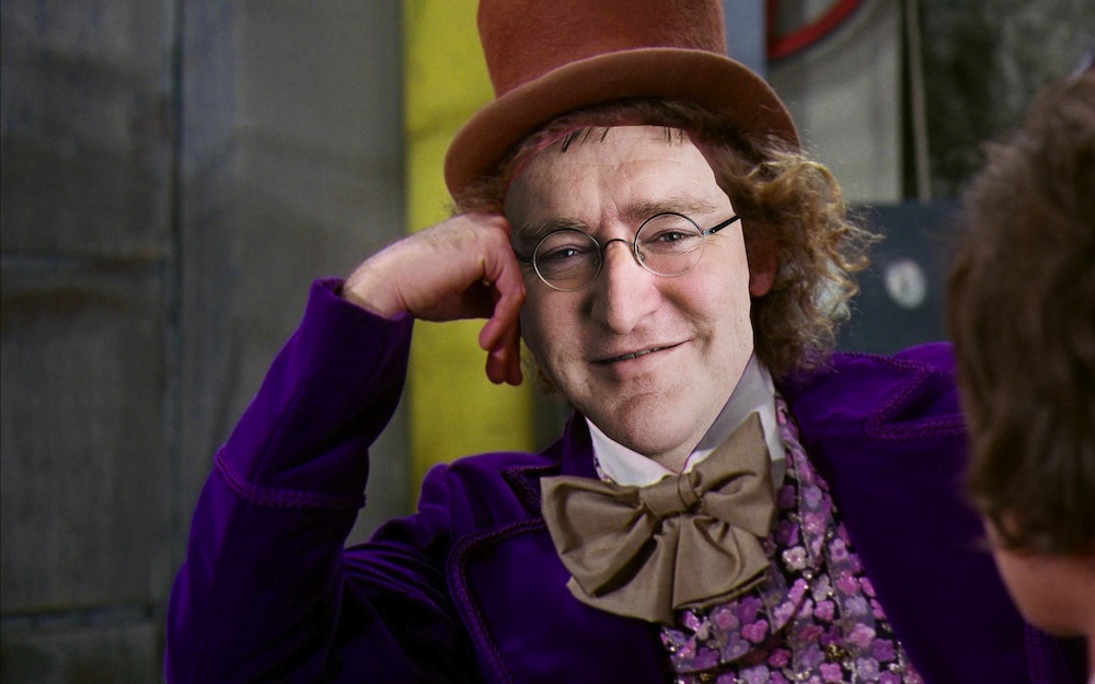 Valve's Gabe Newell as Willy Wonka