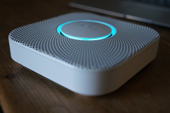 The Nest Protect smart smoke and carbon monoxide detector. 