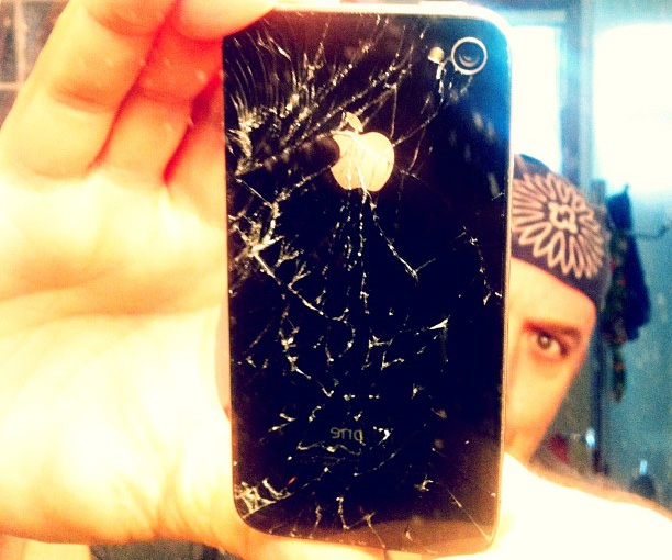 A cracked iPhone