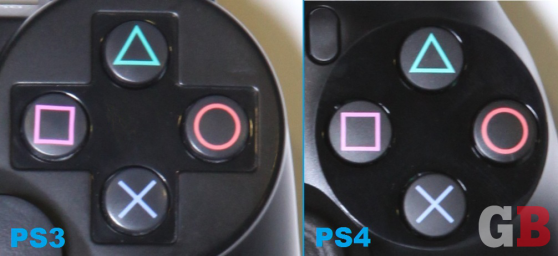 DualShock 3 vs. DualShock 4 - face buttons
