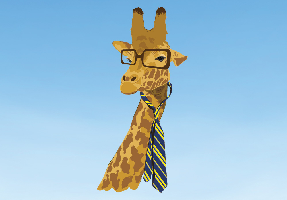 This giraffe means business