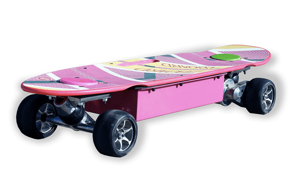 Too bad the hoverboard doesn't actually hover. Instead, it's got a powerful electric motor to drive the wheels.