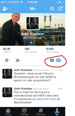 Direct messages are a tiny afterthought in Twitter's mobile apps -- and websites