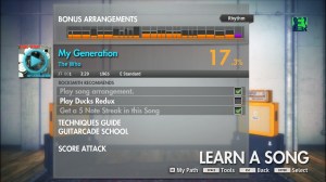 Learn a song screen