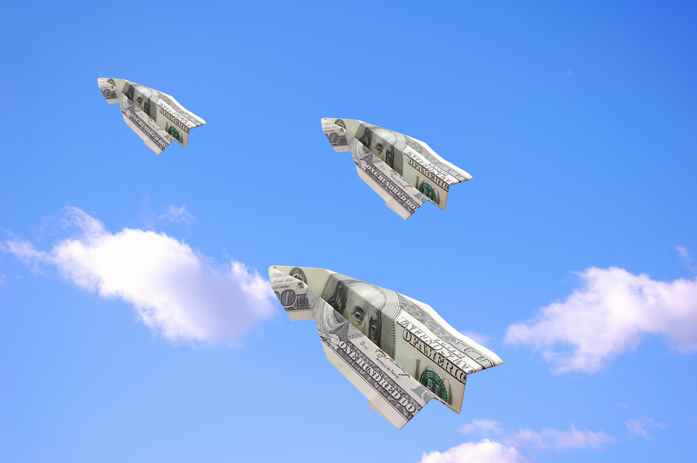 money clouds paper planes