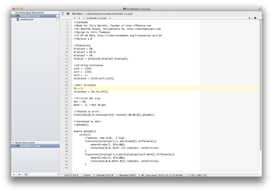 code for an object