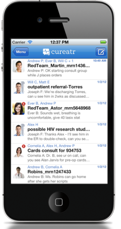 Cureatr offers iPhone and Android applications 
