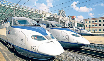 South Korean high-speed trains.