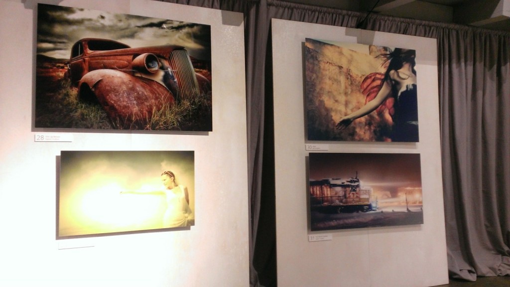 A collection of images from Google+ photogs adorns the wall at NWBLK gallery in San Francisco.