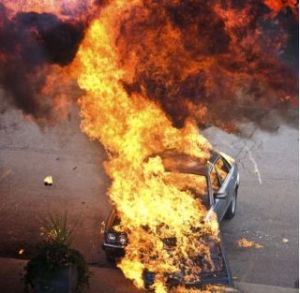 A car fire (not a Tesla).