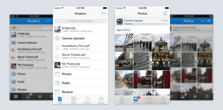 The new Dropbox apps for iPhone and iPad adopt iOS 7's minimalistic design.