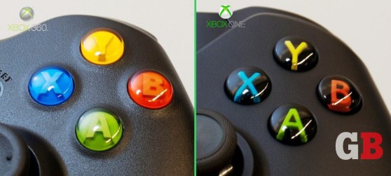 Face buttons: Xbox 360 vs. Xbox One controllers