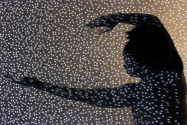 A model poses in Kinect's infrared structured light