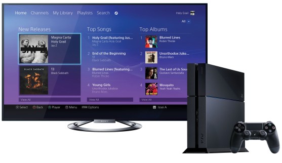 The new Music Unlimited interface on PlayStation 4.