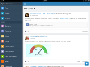 Salesforce1 navigation on iPad