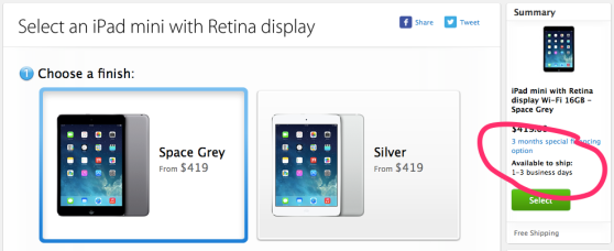 ipad mini ordering