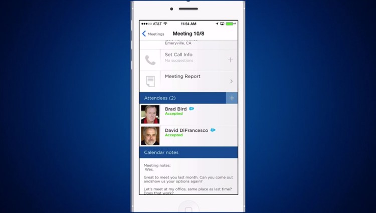 The Selligy iPhone app helps salespeople keep track of their meetings