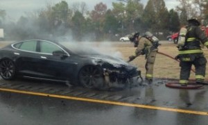 Third Tesla Model S catches fire after hitting road debris. 