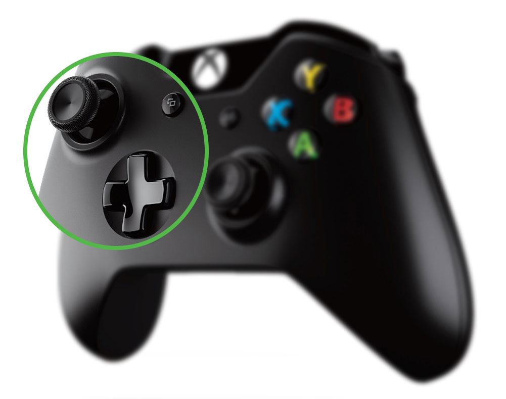 Xbox One controller - zoom analog stick, d-pad