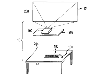 A patent illustration from Apple's so-called "desk-free" computer