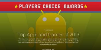 Google Play holds its first annual Players' Choice Awards for best apps and games